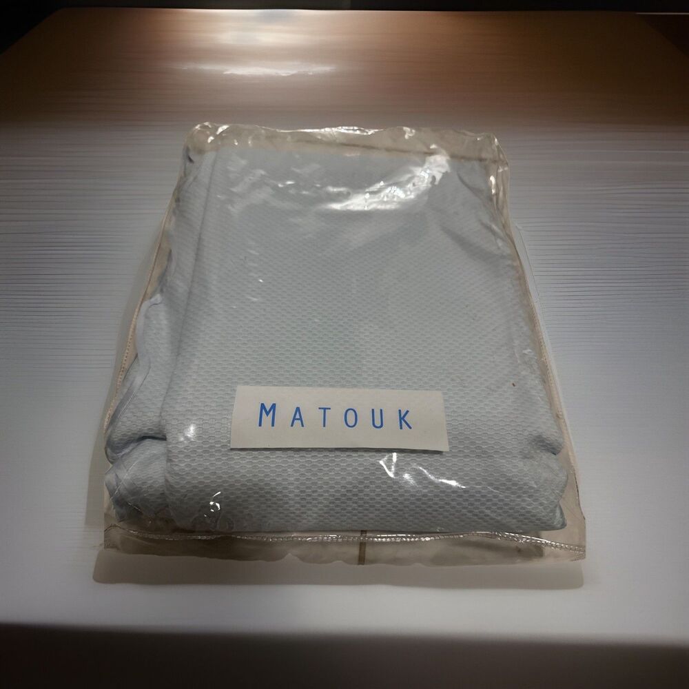 MATOUK FULL COVERLET  SONATA Scallops  100% EGYPTIAN COTTON QUEEN "BLUE  NEW
